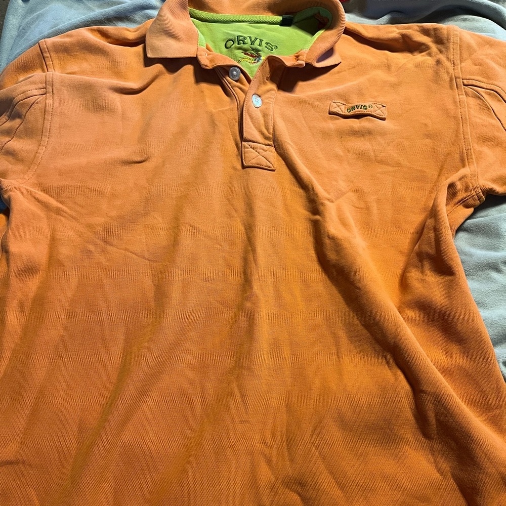 Orvis  Orange Polo fishing shirt
